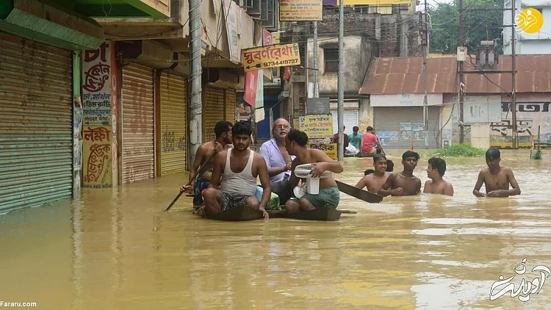 (تصاویر) جاری شدن سیل در بنگال غربی